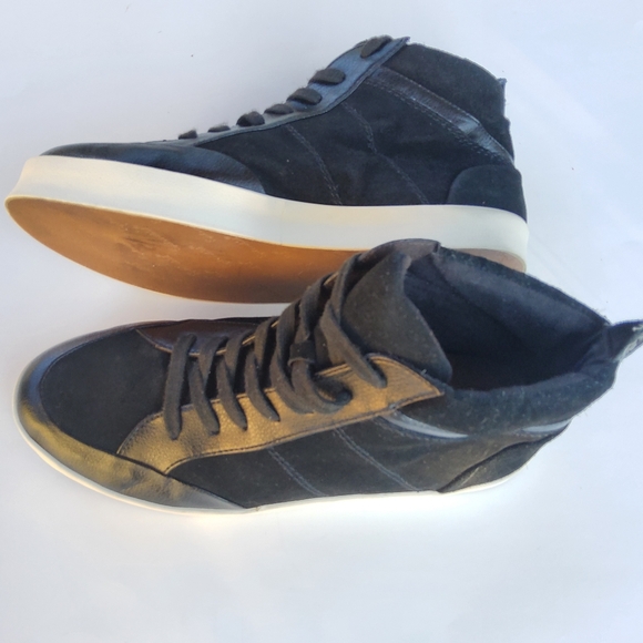 Splendid Lucille Suede & Leather Lace-up Ankle Bootie Mid Top Sneaker 10 Black - Picture 8 of 16